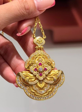 古法黄金色花团锦簇花花戒指镶嵌锆石时尚可调节气质百搭精致指环