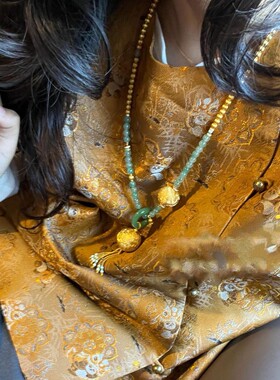 牡丹花球项链女轻奢小众高级感复古民族风毛衣链情侣时尚百搭项链