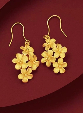 铜镀金繁花似锦项链结婚轻奢气质百搭高级感潮流花朵项饰毛衣链