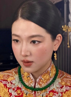 铜镀金国风桃花发簪复古发钗流苏步摇发饰新中式古装扮高级