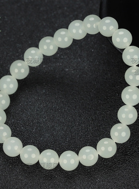 白玉8mm手链女款单圈手串送女友闺蜜礼物