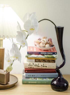青苔花园 复古花瓶紫色玻璃花瓶花器 情绪稳定花瓶民宿家居摆件