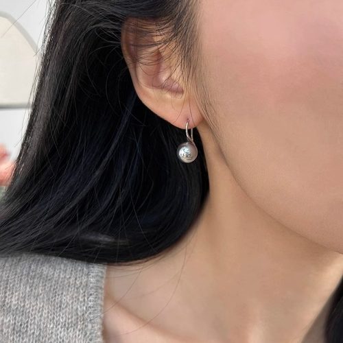 s925纯银珍珠真多麻伴彩高跟鞋耳环女小众高级感气质耳钩耳饰 - 图2