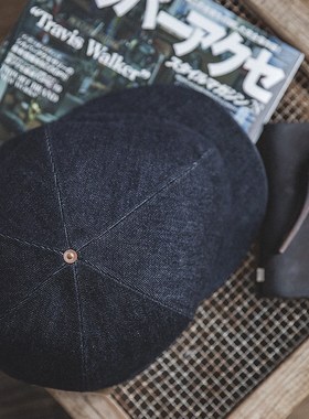 Maden Oversized Men's Denim Newsboy Caps For Men Casual Vint