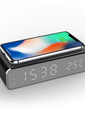 LED Electric Alarm Clock Cordless Phone Charger Digital Desk