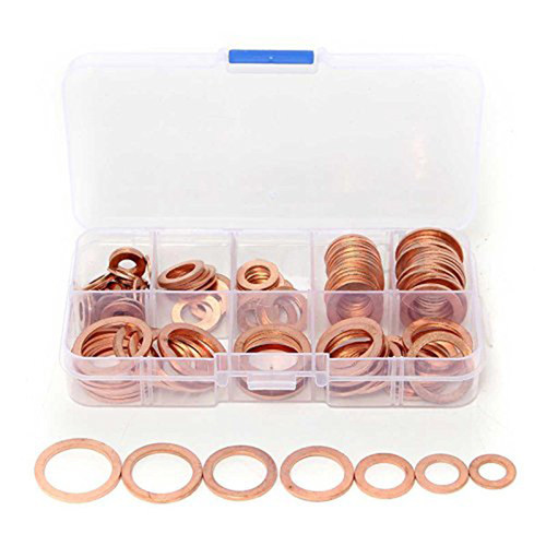 120Pcs 8 Sizes Assorted Solid Copper Crush Washers Seal Asso - 图0