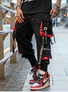 Black Leisure Hip-Hop Men's Pants Streetwear Cotton Jogg