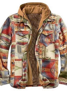 Winter/Autumn Men's Jacket Plaid Pattern Plus Size Autum