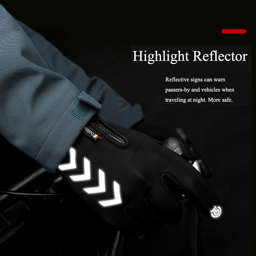 Winter Men Gloves Night Reflective Strip Touch Screen - 图2