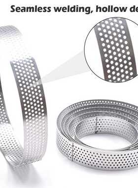6 Pack Perforated Tart Rings Set,Stainless Steel Heat-Resist