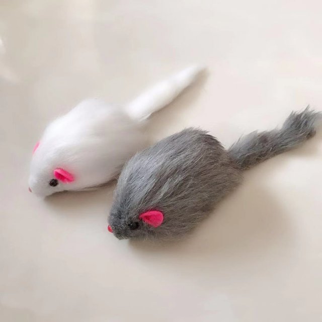 1/2/5Pcs False Mouse Cat Pet Toys Long-haired Tail Mice With - 图2