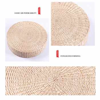 30*30 ເບາະນັ່ງແບບຊົນນະບົດ Straw Pouf Floor Cushion Home Dec