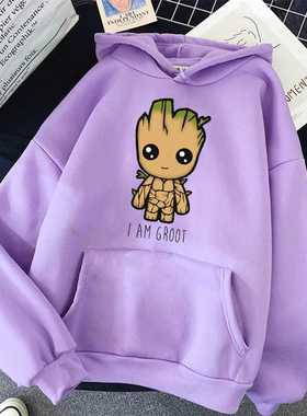 2021 Anime Funny Groot Men's Hoodies Unisex Sweatshirt M