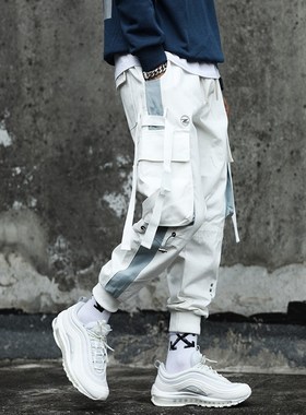 Prowow Streetwear Men's Multi Pockets Cargo Harem Pants