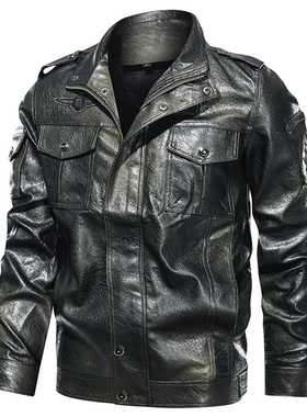 Men's Classcal Motocycle Jacket 2022 Wnter Fleece Thck M