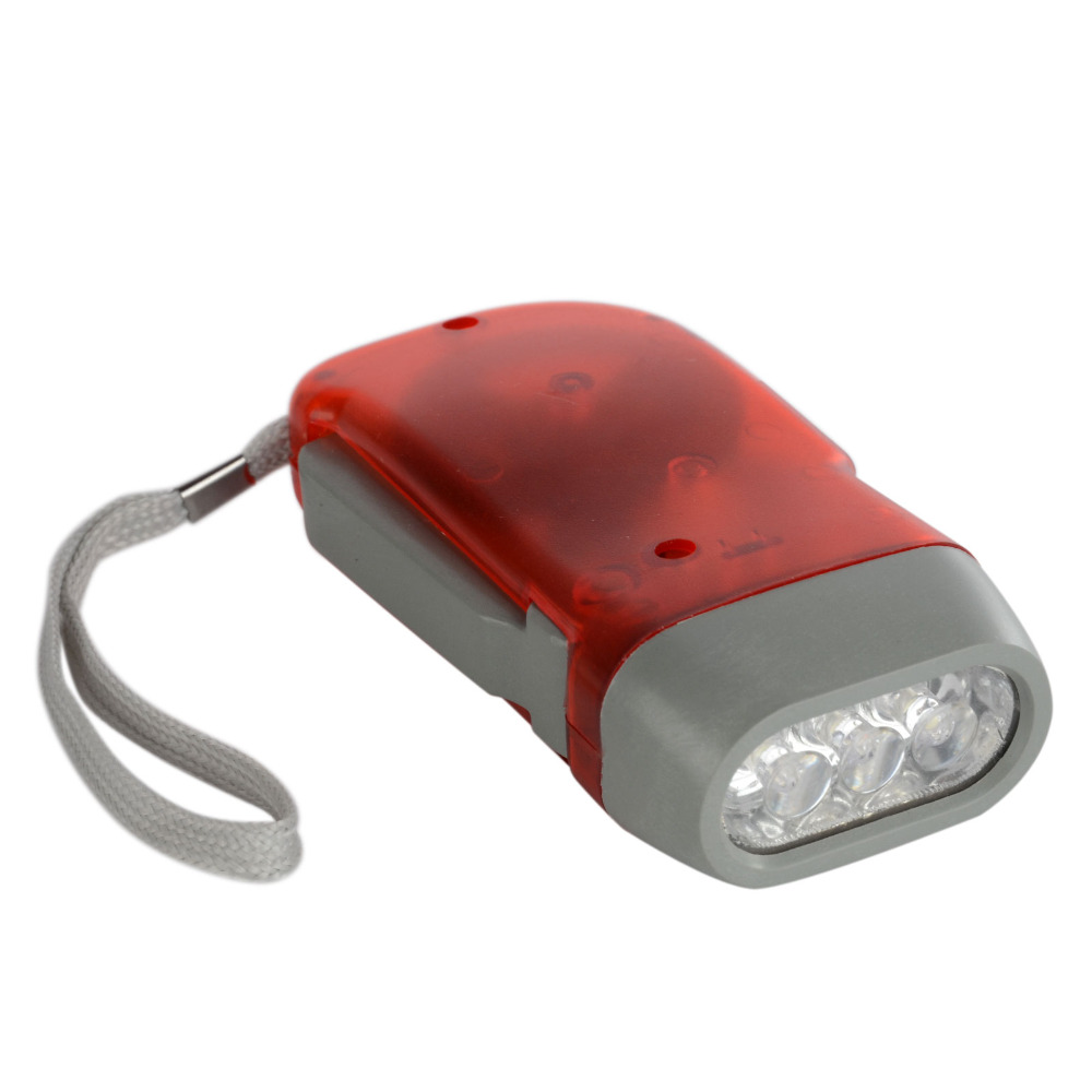 Hand Pressing Flashlight Power 3 LED Flash Light Torch Crank - 图0