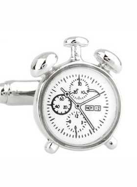 Men	s Clock Cufflink Copper Material White Color
