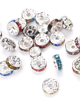 50/100pcs Rhinestone Spacer Beads Mix Color Czech Crystal Me