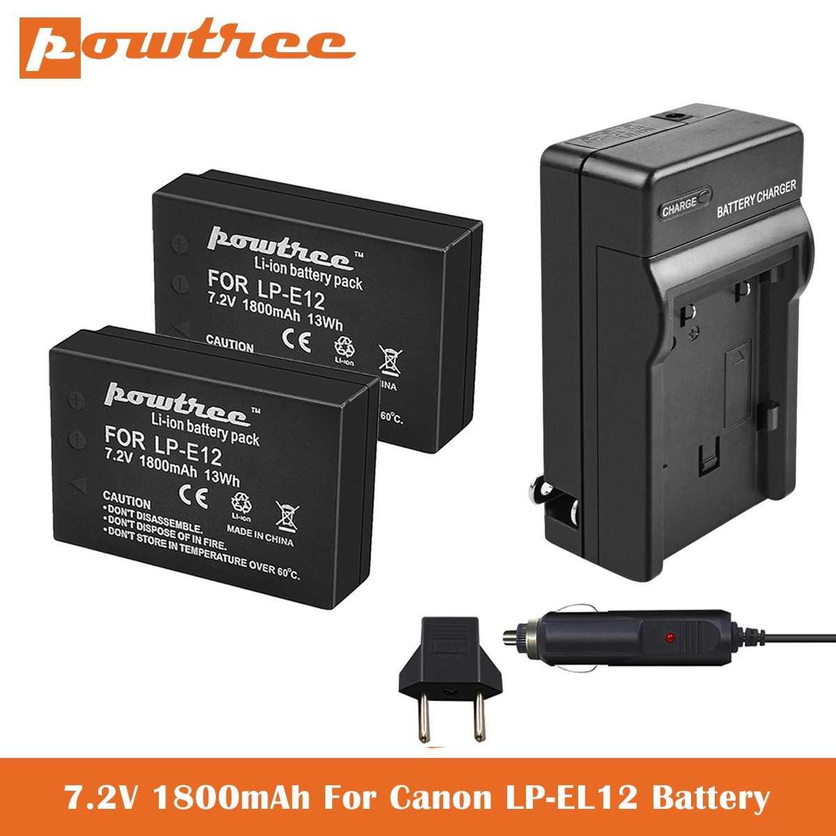 LP E12 attery+Charger 7.2V 1800mAh for Canon SX70 HS EOS