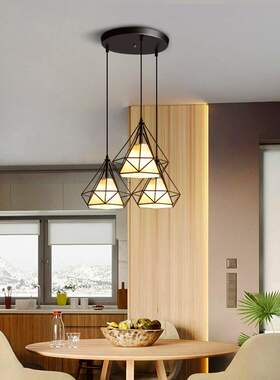 Heads Iron Art Pendant Lights Modern Diamond Pendant Lamp