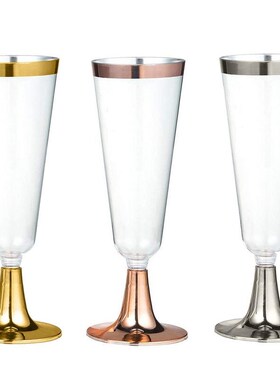 6pcs/Set Disposable Plastic Red Wine Glass Champagne Flute C