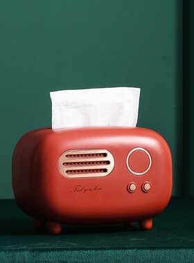 3 Colors Retro Radio Model Tissue Box Desktop Paper Holder V