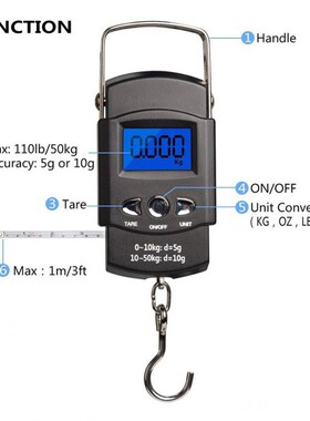 Mini Digital Scale 50kg For Fishing Luggage Travel Weighting