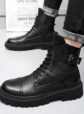 High Quality Men	s Boots Genuine Leather Men Boots Autumn