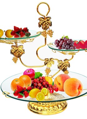 Glass Fruit Plate three-tier european-style bar party modern