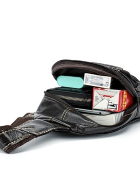 WESTAL Genuine Leather Bag men's chest bags male Sling B