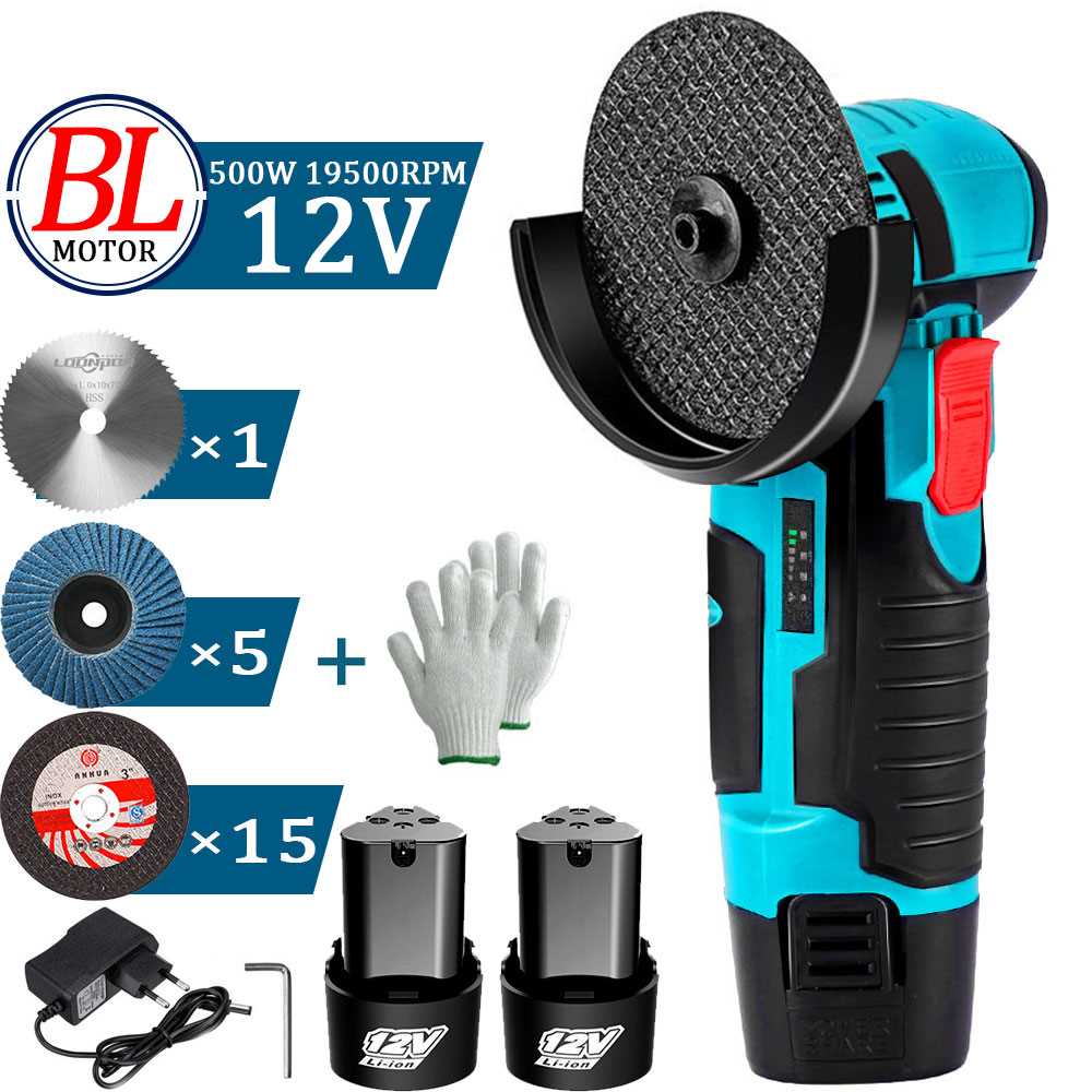 12V Brushless Angle Grinder 2PCS Lithium Battery 500W 19500R - 图2