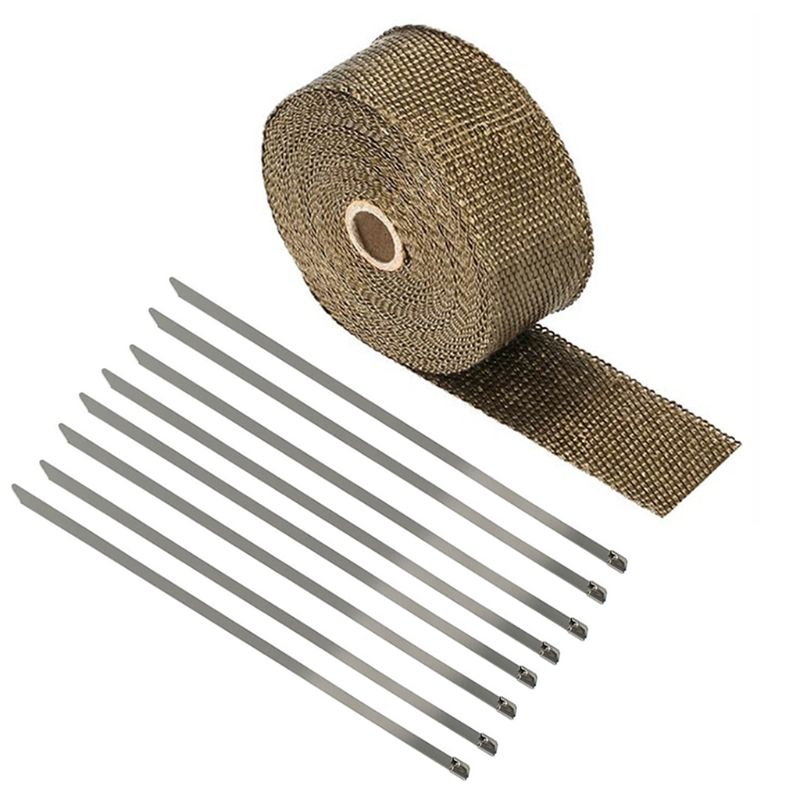 1Set 5cm*5M 10M 15M Exhaust Heat Wrap Roll 适用于 Motorcycle - 图0