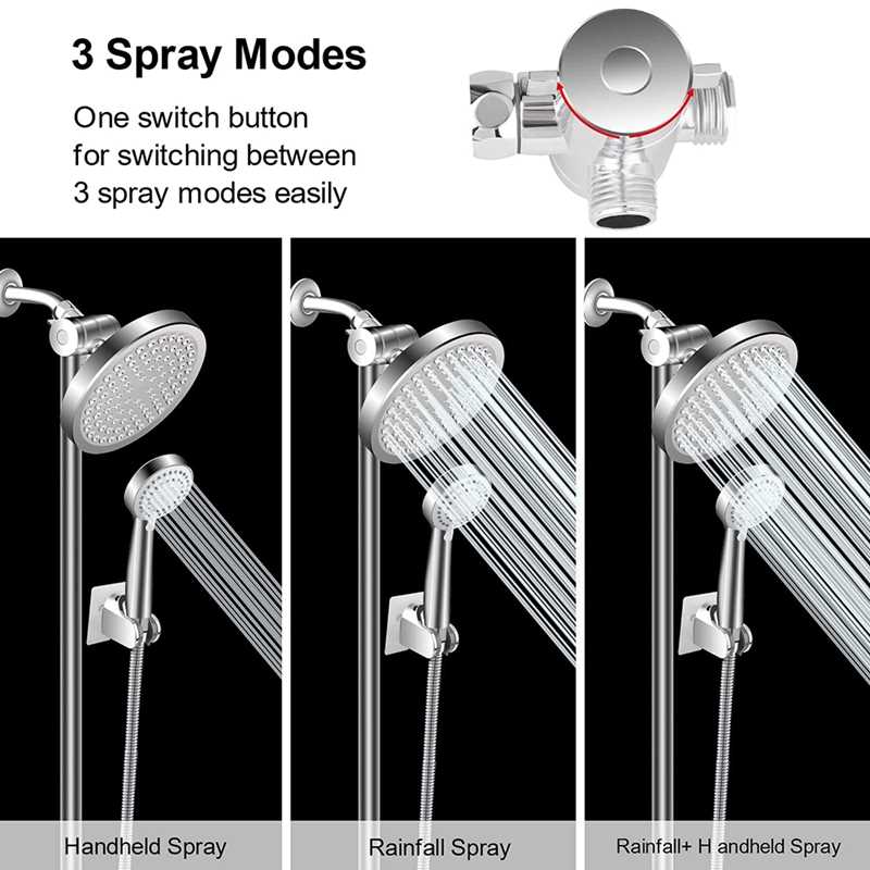 Shower Heads, High Pressure Rainfall and Handheld Shower Hea - 图0