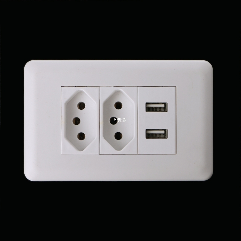 Wall Power Brazil Socket 15A Brasil Standard Double Soquete-图1