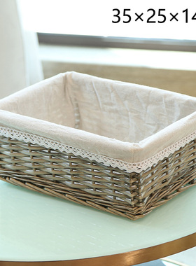 Wicker Hand Woven Storage Basket Bedroom Cabinet Kids Toys D
