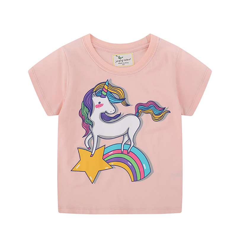 Kids Girls T-Shirt Summer Unicorn Cartoon Printing Baby Todd - 图2