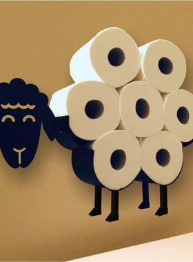 Cute Black Sheep Toilet Paper Roll Holder, Novelty Free Stan