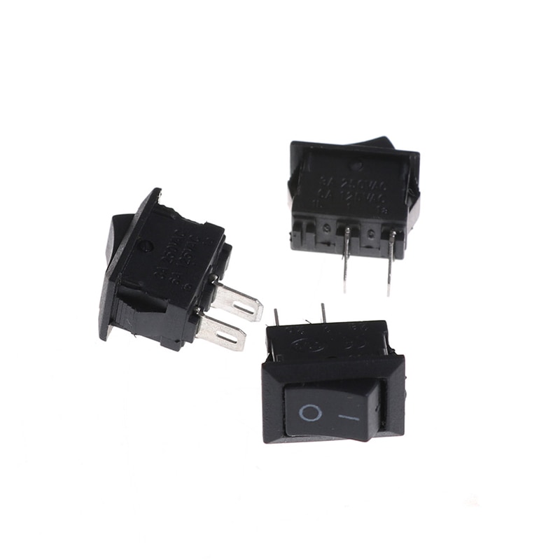 10Pcs Small Black Rocker Switch KCD1-11 250VAC/A 6A 125V A-图2