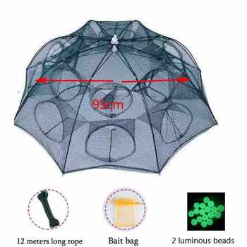 4-20 Holes Fishing Net Folded Portable Hexagon Fish Network