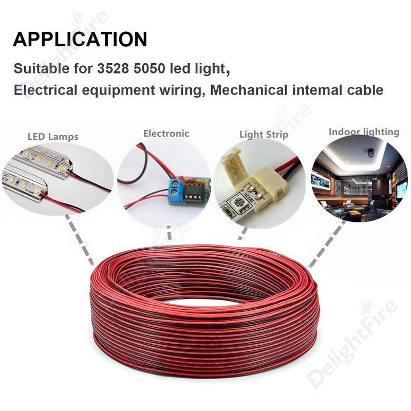 5-100m Electrical Wire 2 Pin LED Strip Cable Red Black 5V 12 - 图3