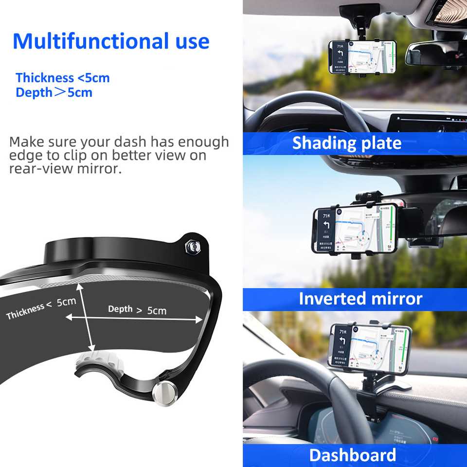 Universal Dashboard Car Phone Holder Easy Clip Mount Stand G - 图0