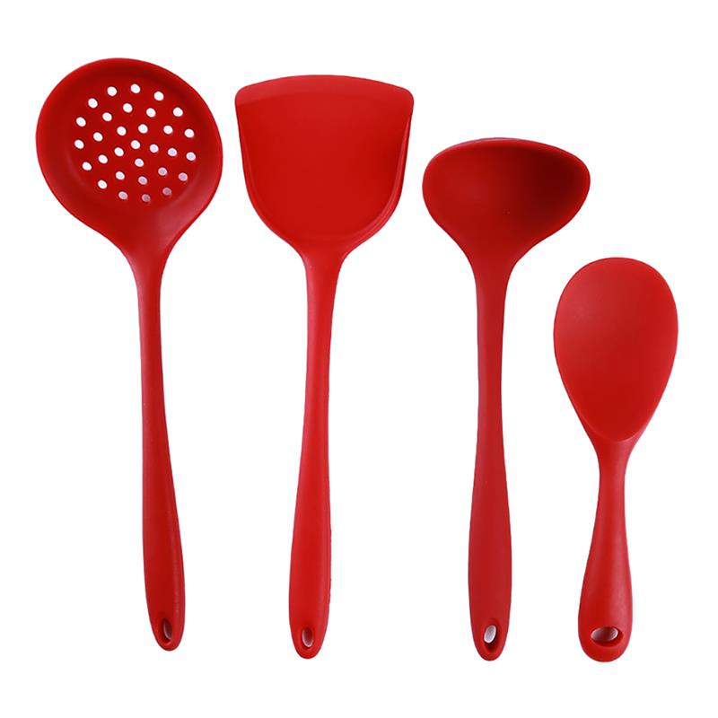 4pcs Ktchen Slcone Non-stck Cookng Spoon Spatula Ladle-图1