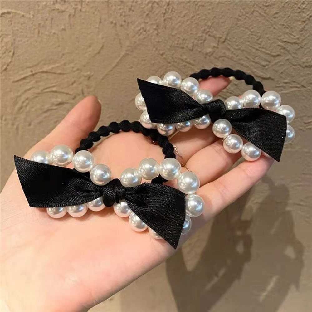 Woman Big Pearl Hair Ties Fashion Korean Style Hairband Scru-图3