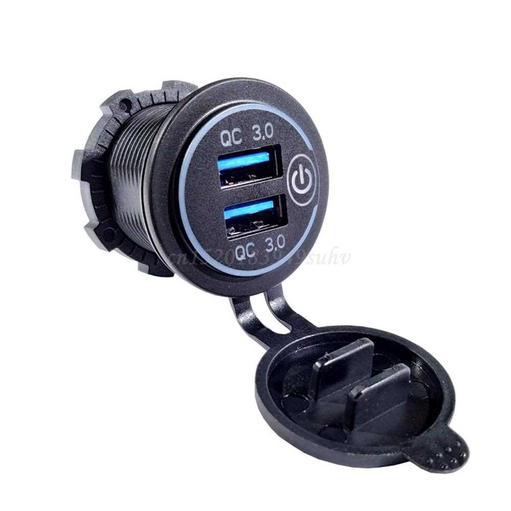 Dual QC3.0 USB Charger with LED Touch On Off Switch for Car - 图3