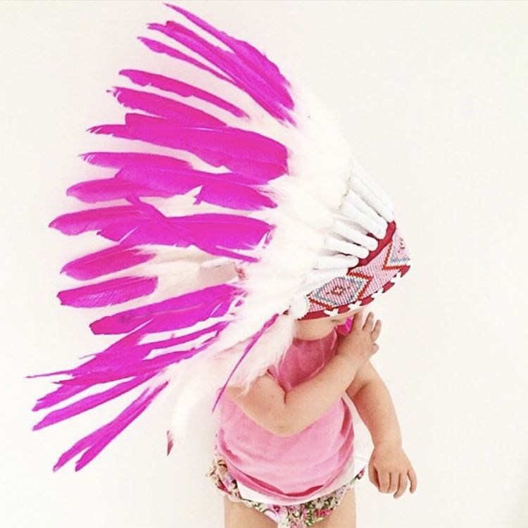 Indian chief feather headdress children shooting props party - 图2