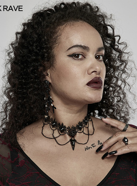 哥特流苏项圈鸟头骨暗黑