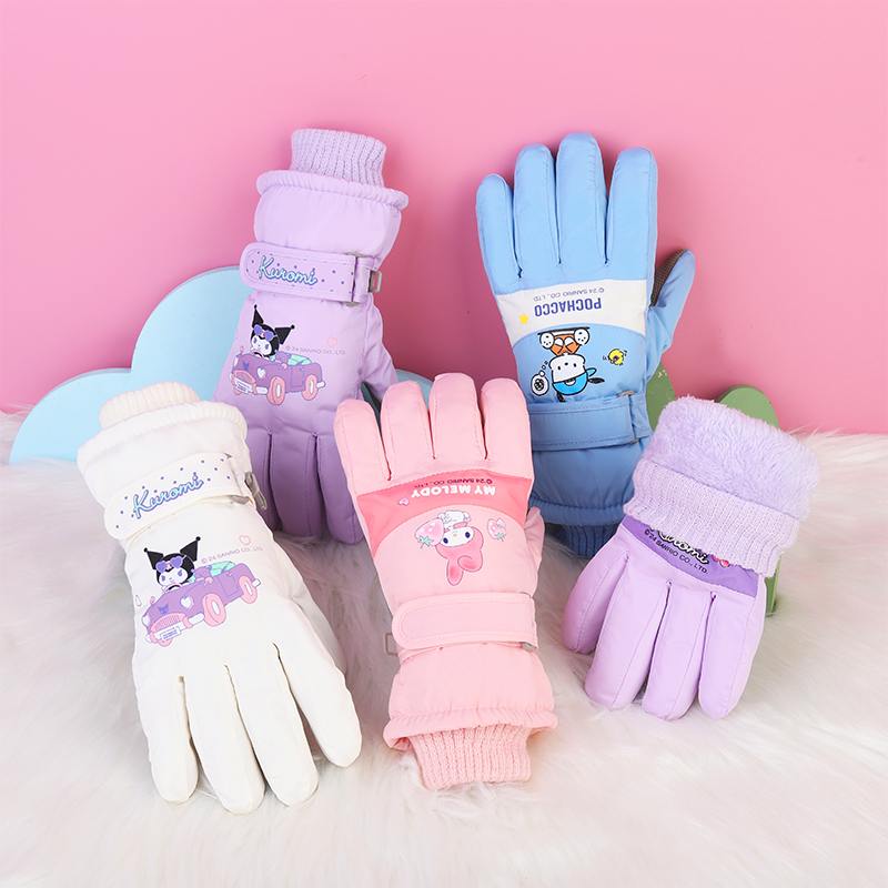 3-17岁小孩中大儿童加厚防寒防水防风防滑保暖滑雪玩雪棉手套冬季 - 图0