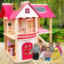 Nhà gỗ Đồ chơi Nhà búp bê Nhà Cottage Barbie Girl Princess Gift DIY Suite - Đồ chơi gia đình đồ chơi trang điểm Đồ chơi gia đình