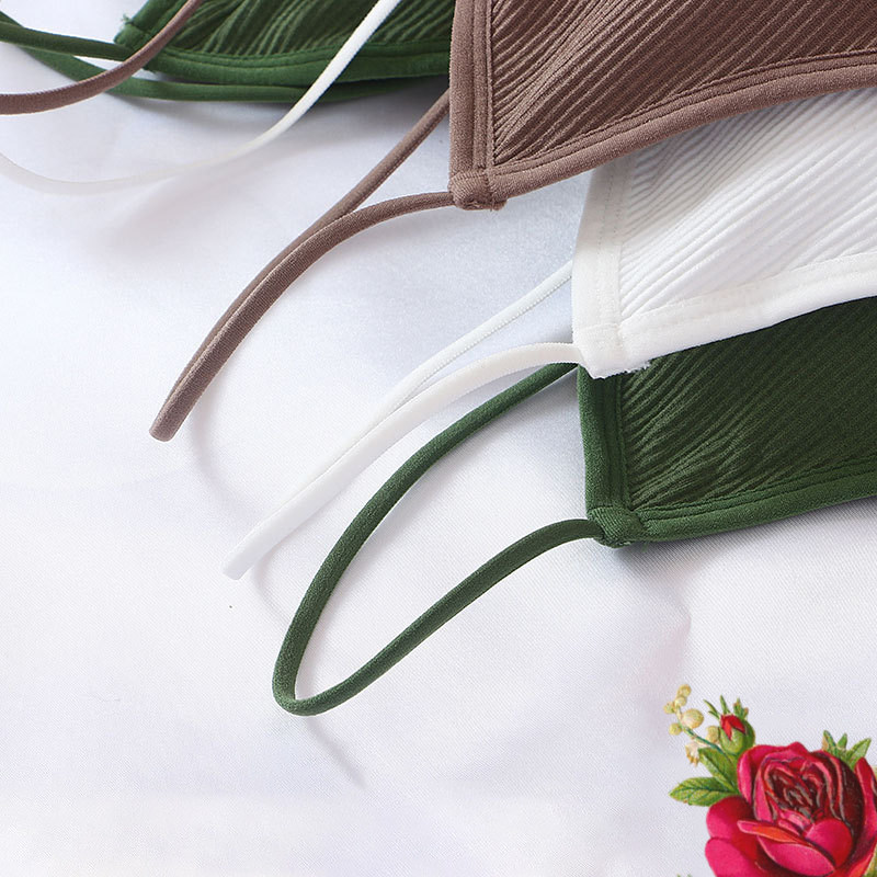 汐禾无缝螺纹无钢圈薄款吊带细裹胸 汐禾吊带/背心/T恤