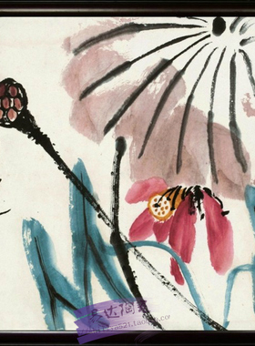 景德镇瓷板画 荷 玉洁冰清 瓷画挂画 瓷版画 陶瓷画 中式装饰画